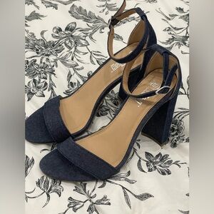 Brash‎ 6.5 Denim Style Ankle Wrap Heels